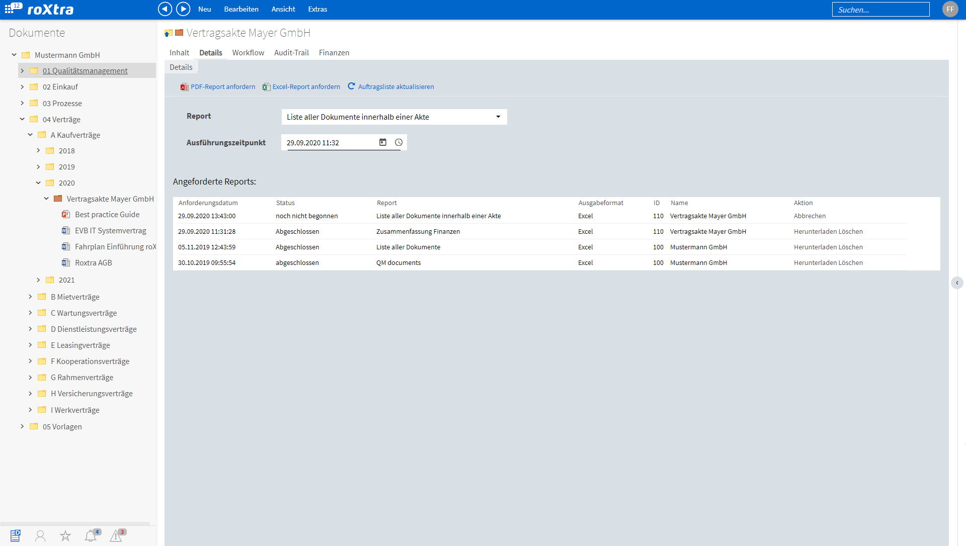 screenshot of roXtra Contracts